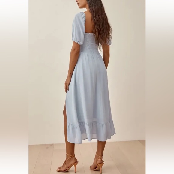 REFORMATION Women’s Meadow Midi Dress Mineral Blue Size Small $278 NEW - Picture 2 of 9